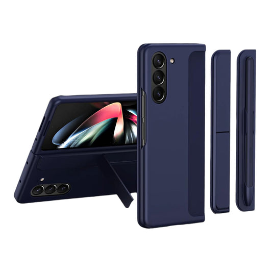 Samsung Galaxy Z Fold 5 Shockproof S Pen Stand Cover-Blue