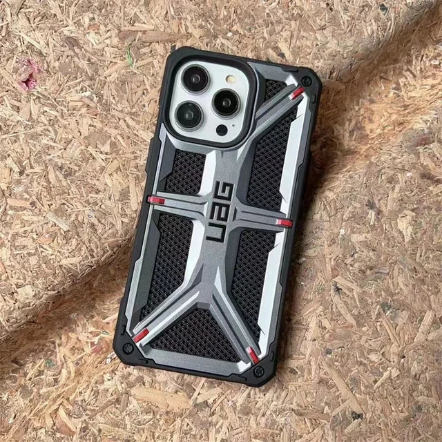 iPhone 16 Pro Max UAG Monarch Kevlar Pattern with 5 Red Dot - Grey
