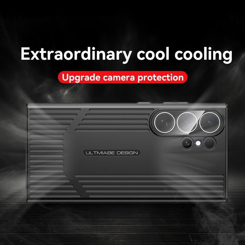 Samsung Galaxy S23 Ultra ICE Cooling Sense Heat Dissipation Electroplating Frosted Case - Black / Silver