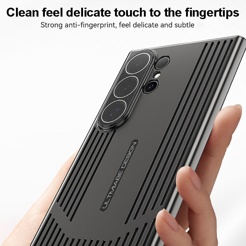 Samsung Galaxy S23 Ultra ICE Cooling Sense Heat Dissipation Electroplating Frosted Case - Black / Silver