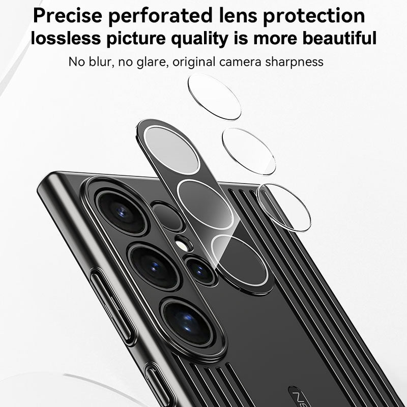 Samsung Galaxy S23 Ultra ICE Cooling Sense Heat Dissipation Electroplating Frosted Case - Black / Silver