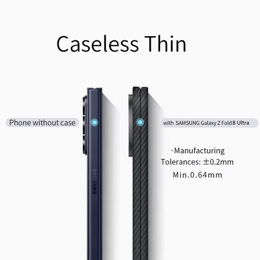 Samsung Z Fold8 Ultra Carbon Case, 0.6mm Thin Carbon Fiber Case with Magsafe, Hinge Protection & Front Glass - Black