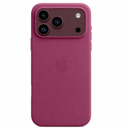 iPhone 18 Pro Leather Case with Magsafe with Camera Control Button - Burgundy