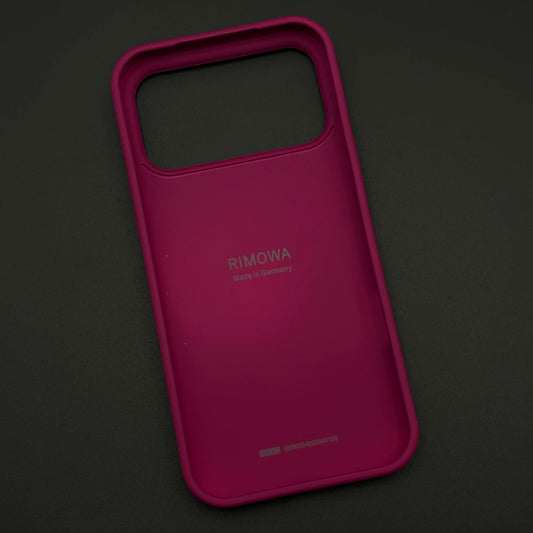 iPhone 18 Pro RM Case, Luxury Luggage Brand RM Vertical Ribbed Hidden - Burgundy