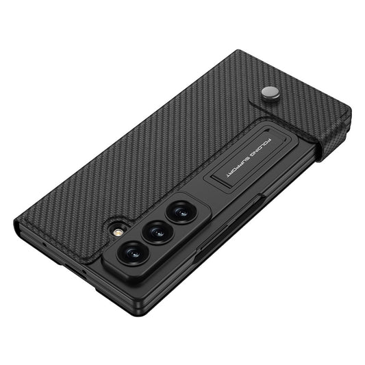 Samsung Z Fold8 Ultra GKK Leather Flip Case, Card Slot, Inbuild Front Glass, Kickstand and S-pen Slot - Black