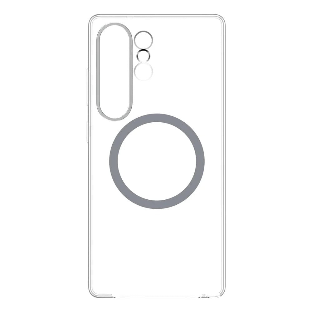 Samsung Galaxy S26 Ultra Anti-Yellowing Crystal Clear Magsafe Case with Metalic Button & Camera Ring