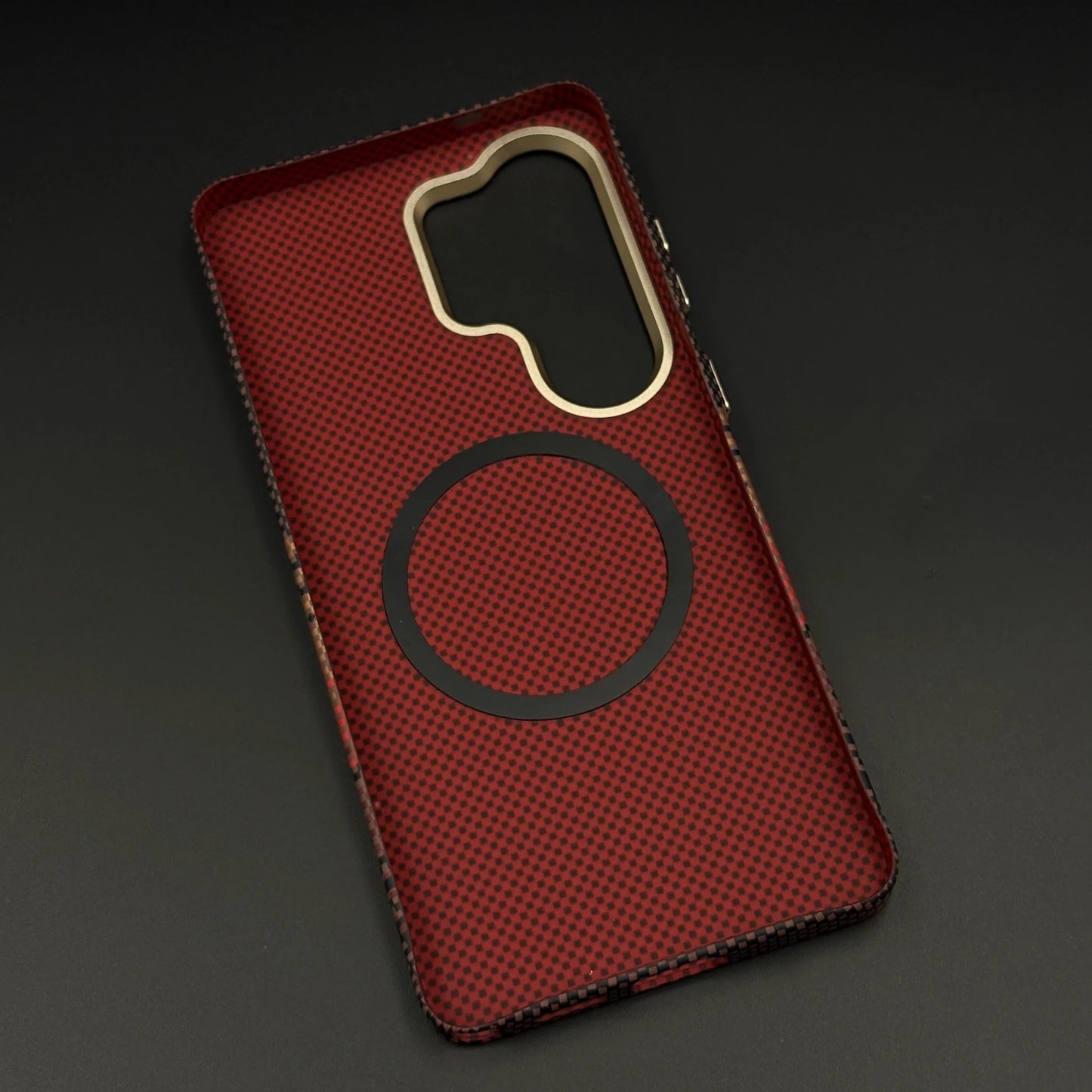 Samsung Galaxy S26 Ultra Carbon Fiber Case, Hard PC Carbon Fiber Texture Cover with Magsafe - Sunset