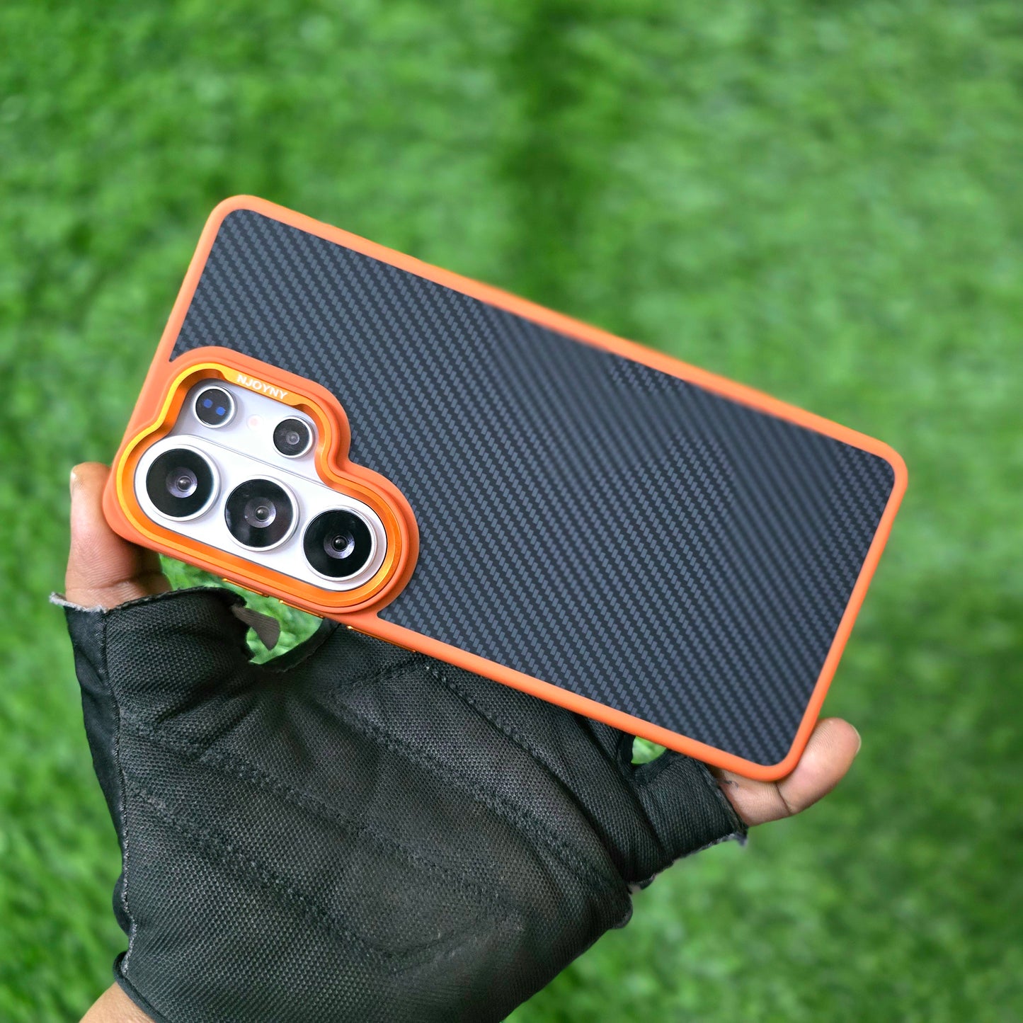 Samsung Galaxy S26 Ultra Carbon Cover, Slim Fit Carbon Fiber Texture Side Soft with Magsafe - Orange