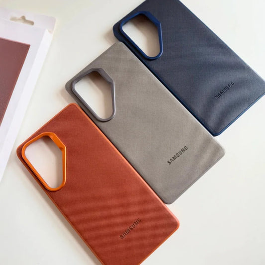 Samsung Galaxy S26 Ultra Signature Luxury Doted Vegan Leather Case - Grey