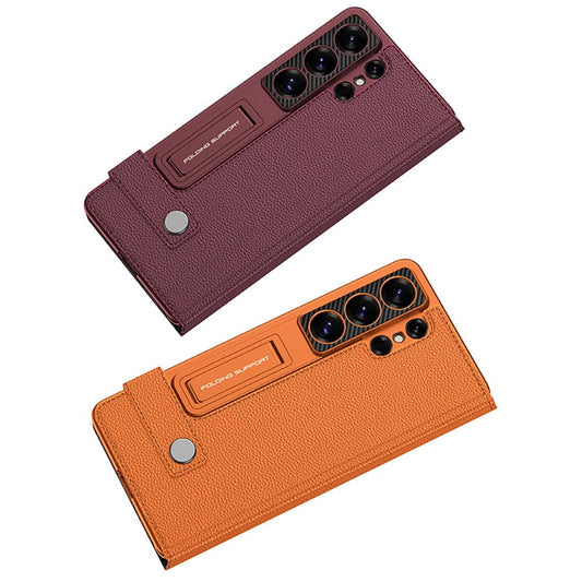 Samsung Galaxy S26 Ultra Leather Flip Cover, Wallet Case with Kickstand, Magnetic Flip Case with Card Slot