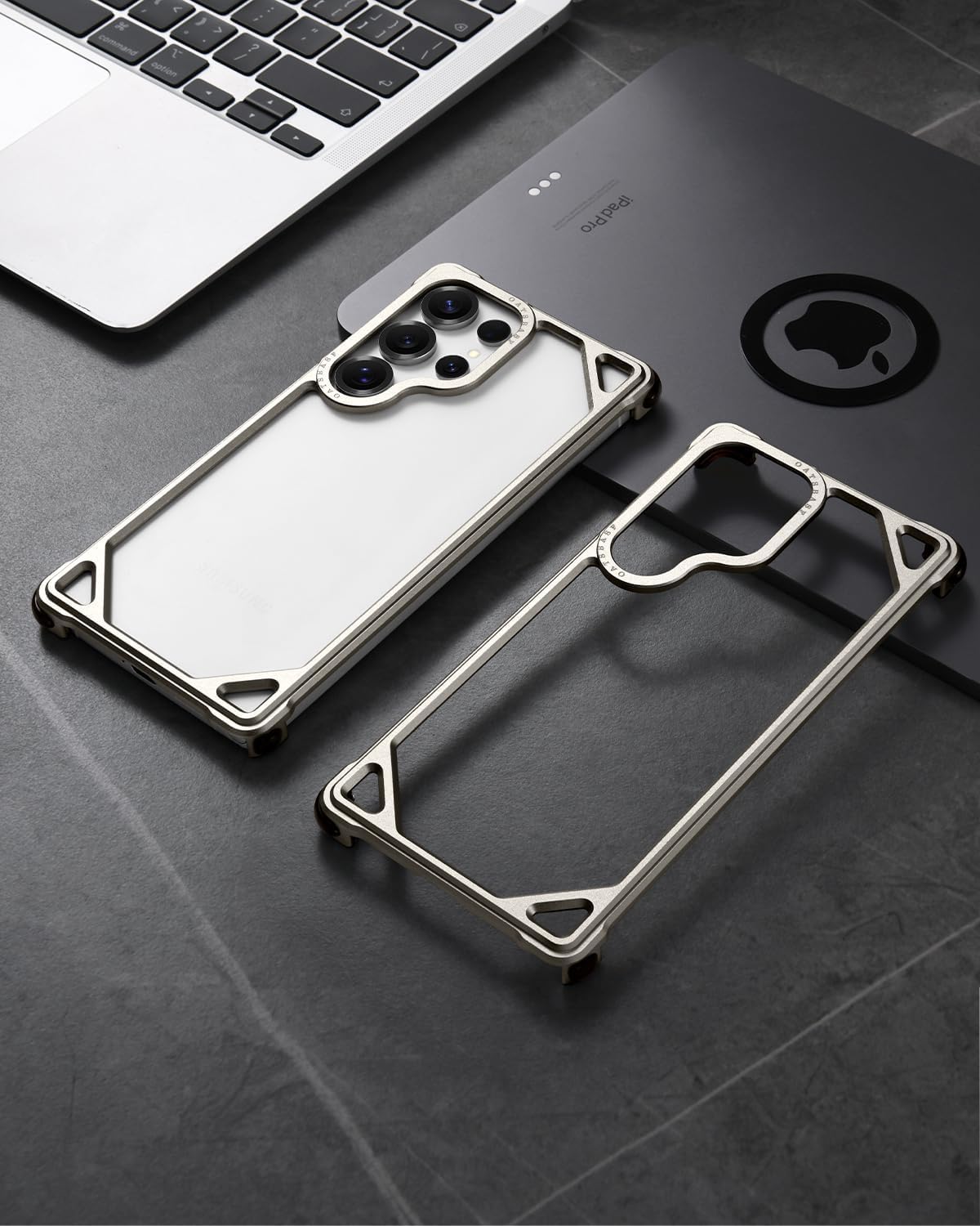 Samsung Galaxy S26 Ultra Metal Bumper Case, Aluminum Frame Shock Protection Case - Titanium