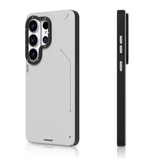 Samsung Galaxy S26 Ultra Youngkit Leather Case, Matte Leather Finish Youngkit Tech Leather with Magsafe - Grey