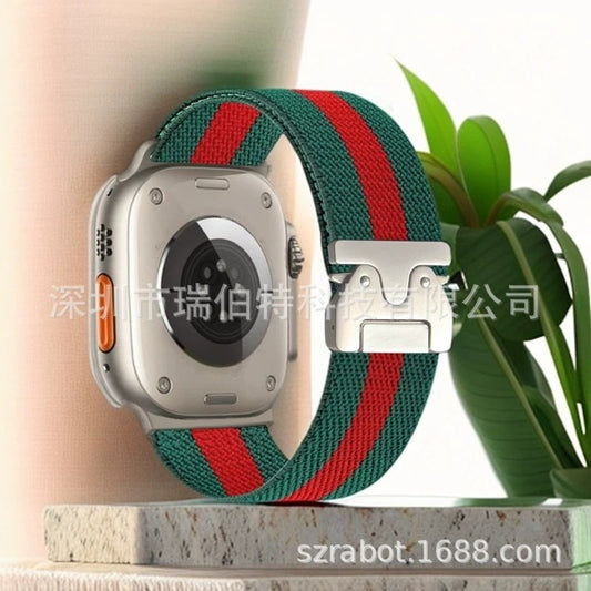 Alpine Nylon Loop iWatch Strap for iWatch Band for (42-44-45-46-49 MM) - Green