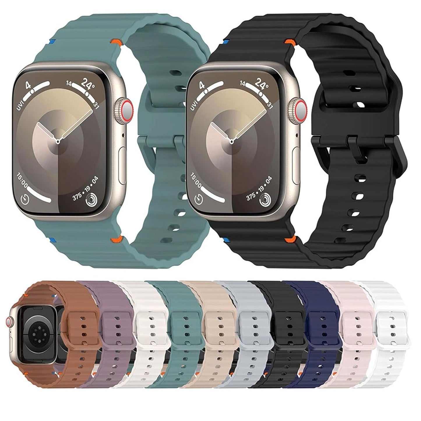 Sport Straps Silicone Waterproof Wristband iWatch Band for (42-44-45-46-49 MM) - Blue