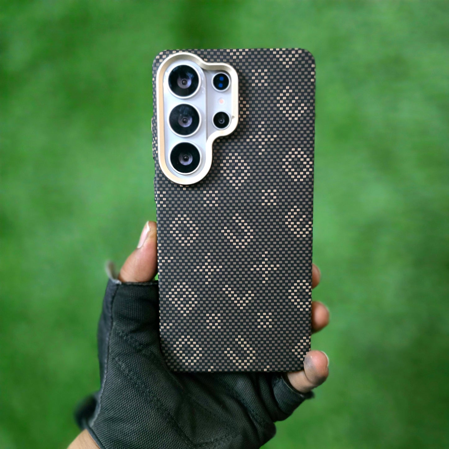 Samsung Galaxy S26 Ultra Carbon Fiber Case, Hard PC Carbon Texture Cover with Magsafe - Brown