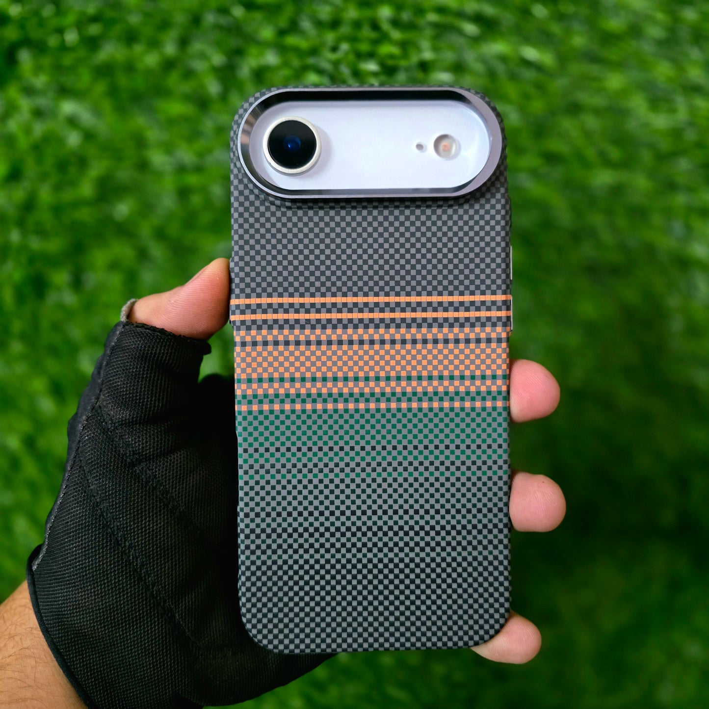 iPhone 17 Air Aramid Carbon Fiber Texture 0.8mm Thin Cover with Magsafe - Green
