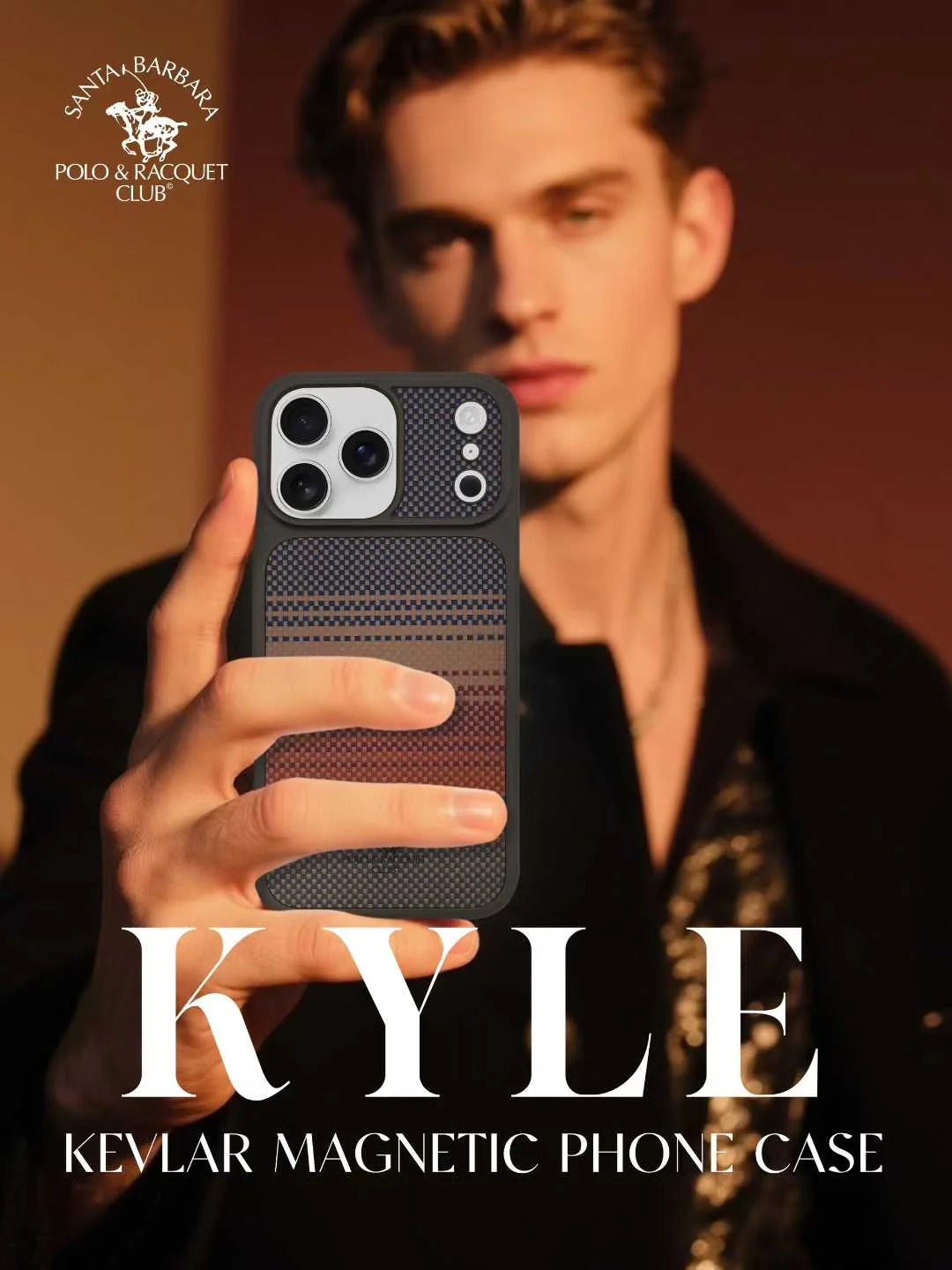 iPhone 17 Pro Max Carbon Fiber Series Original Santa Barbara Polo Club KYLE Series Case with Magsafe - Sunset