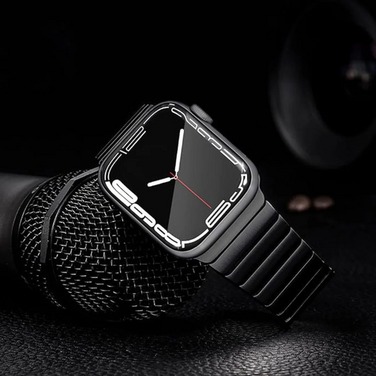 Stainless Steel Metal Band iWatch Strap for (42-44-45-46-49 MM) - Black