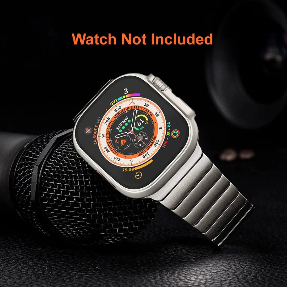 Stainless Steel Metal Band iWatch Strap for (42-44-45-46-49 MM) - Silver