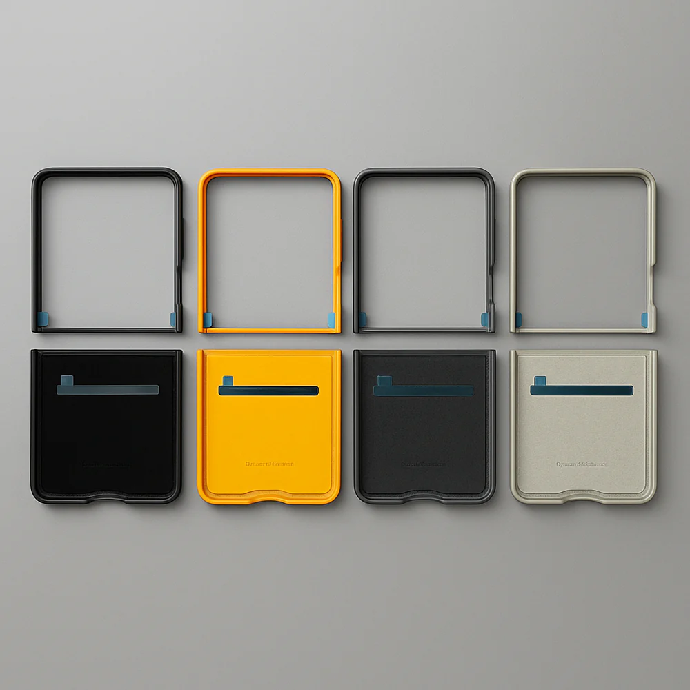 Samsung Galaxy Z Flip7 Leather Case, Slim Soft Inside - Dark Grey
