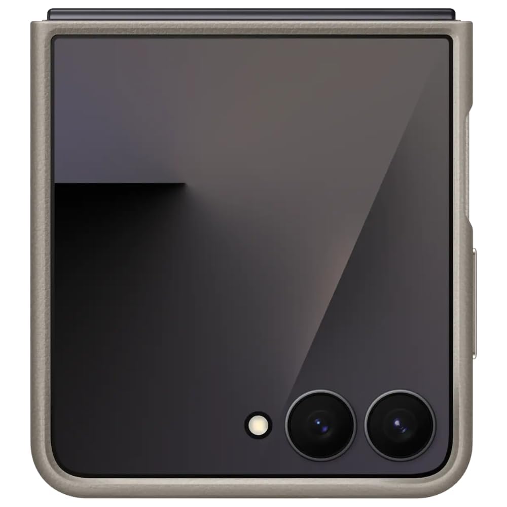 Samsung Galaxy Z Flip7 Leather Case, Slim Soft Inside - Titanium