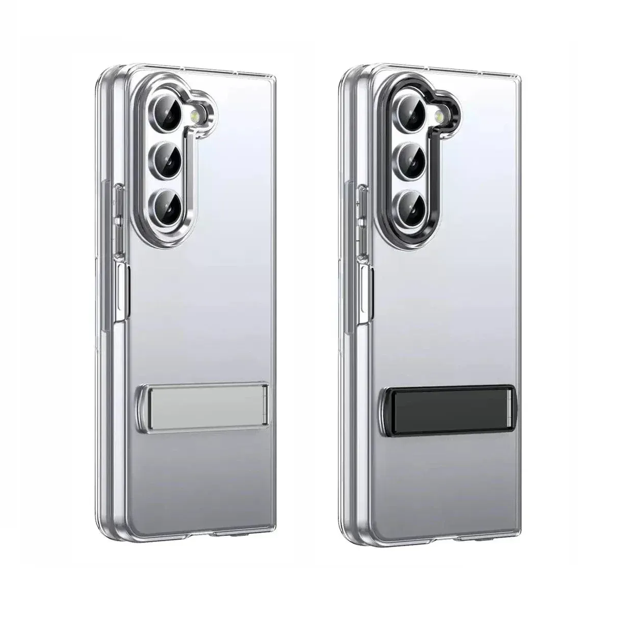 Samsung Galaxy Z Fold7 Anti Yellowing Transparent Back Cover with Kickstand & Front Glass