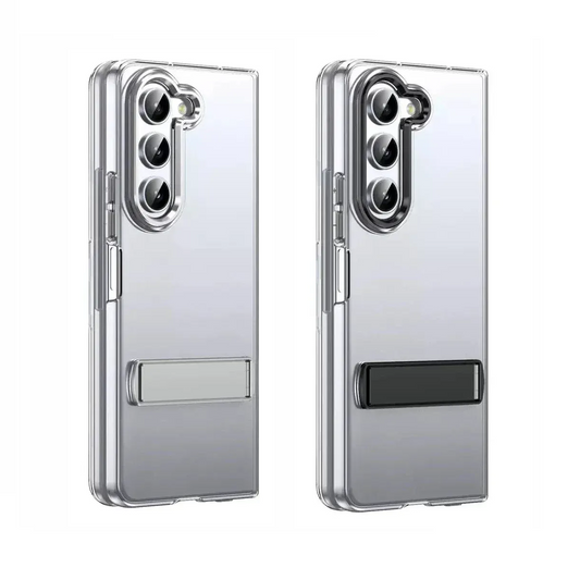 Samsung Galaxy Z Fold7 Anti Yellowing Transparent Back Cover with Kickstand & Front Glass