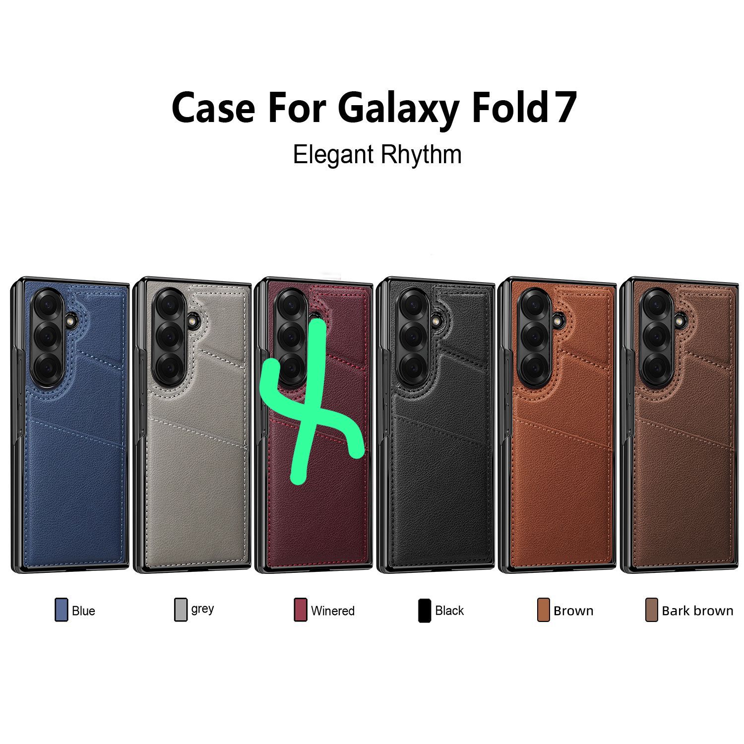 Samsung Galaxy Z Fold7 Wallet Card Slot Leather Case with Magsafe In Built Front Glass - Black