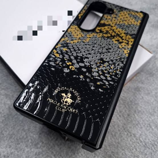 Samsung Galaxy Z Fold7 Original Santa Barbara Polo 'Sagar' Series Leather Case with Hinge Protection - Black