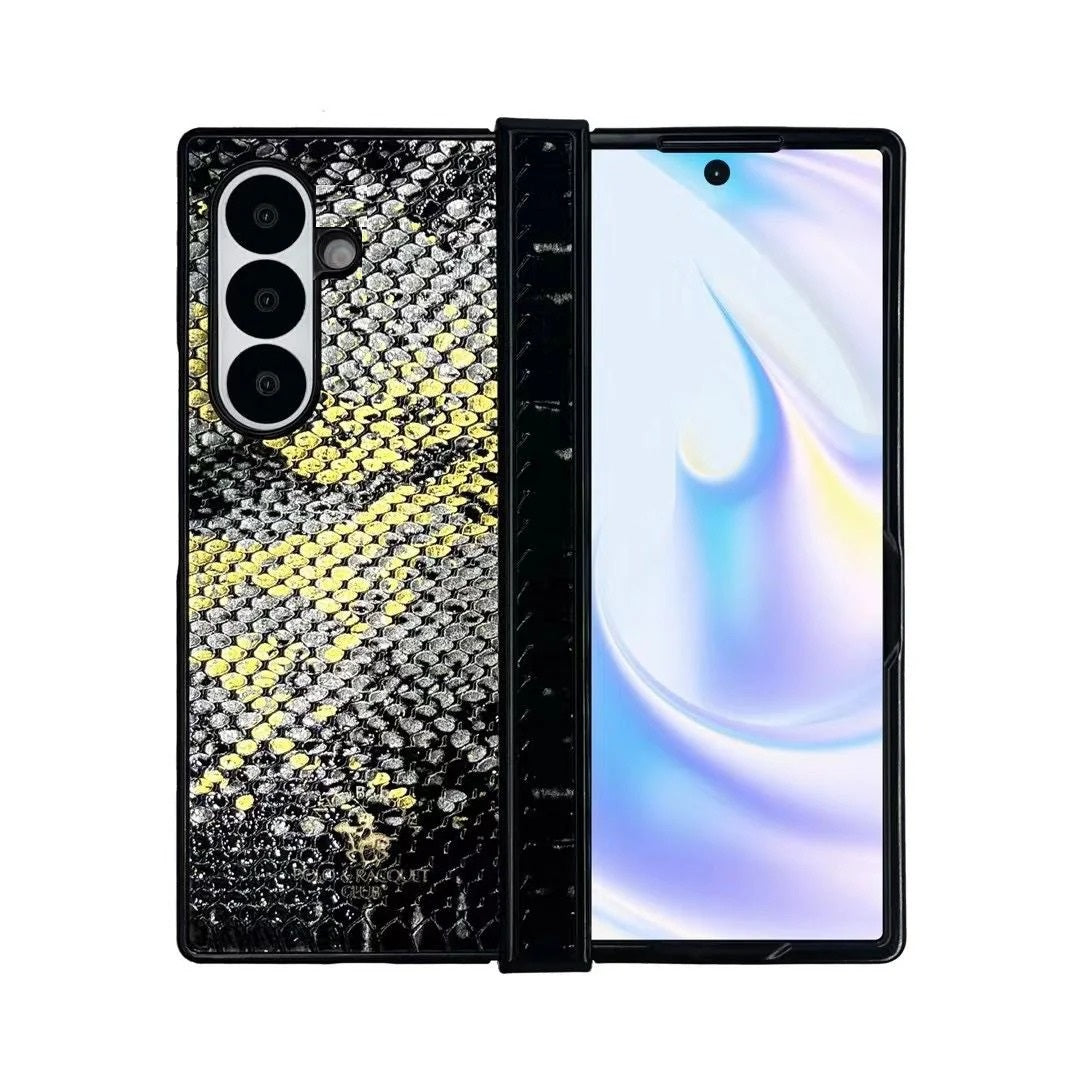 Samsung Galaxy Z Fold7 Original Santa Barbara Polo 'Sagar' Series Leather Case with Hinge Protection - Black