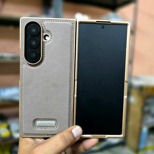 Samsung Galaxy Z Fold7 Classic Suede Leather Inner Fabric Cover with Magsafe - Desert Brown