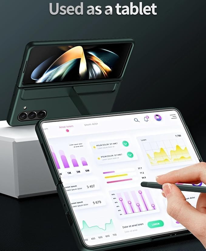 Samsung Galaxy Z Fold7 Hard PC S Pen Back cover with Removable Kickstand - Green