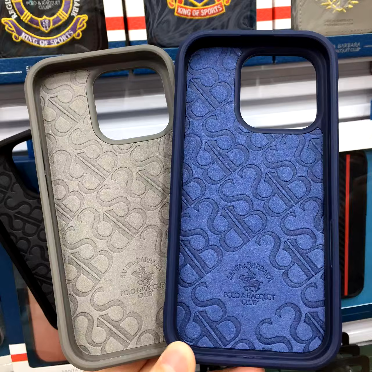 iPhone 16 Pro Max Original Santa Barbara Polo Racquet Club Abner Series Back Pocket Leather Case - Black