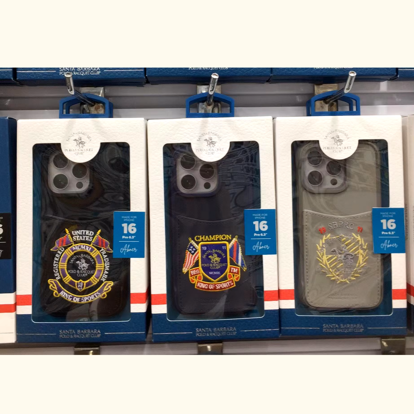 iPhone 16 Pro Max Original Santa Barbara Polo Racquet Club Abner Series Back Pocket Leather Case - Black