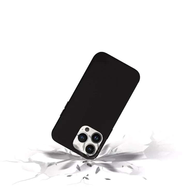 K-doo iPhone 15 Plus Leather Case Back Cover- Black