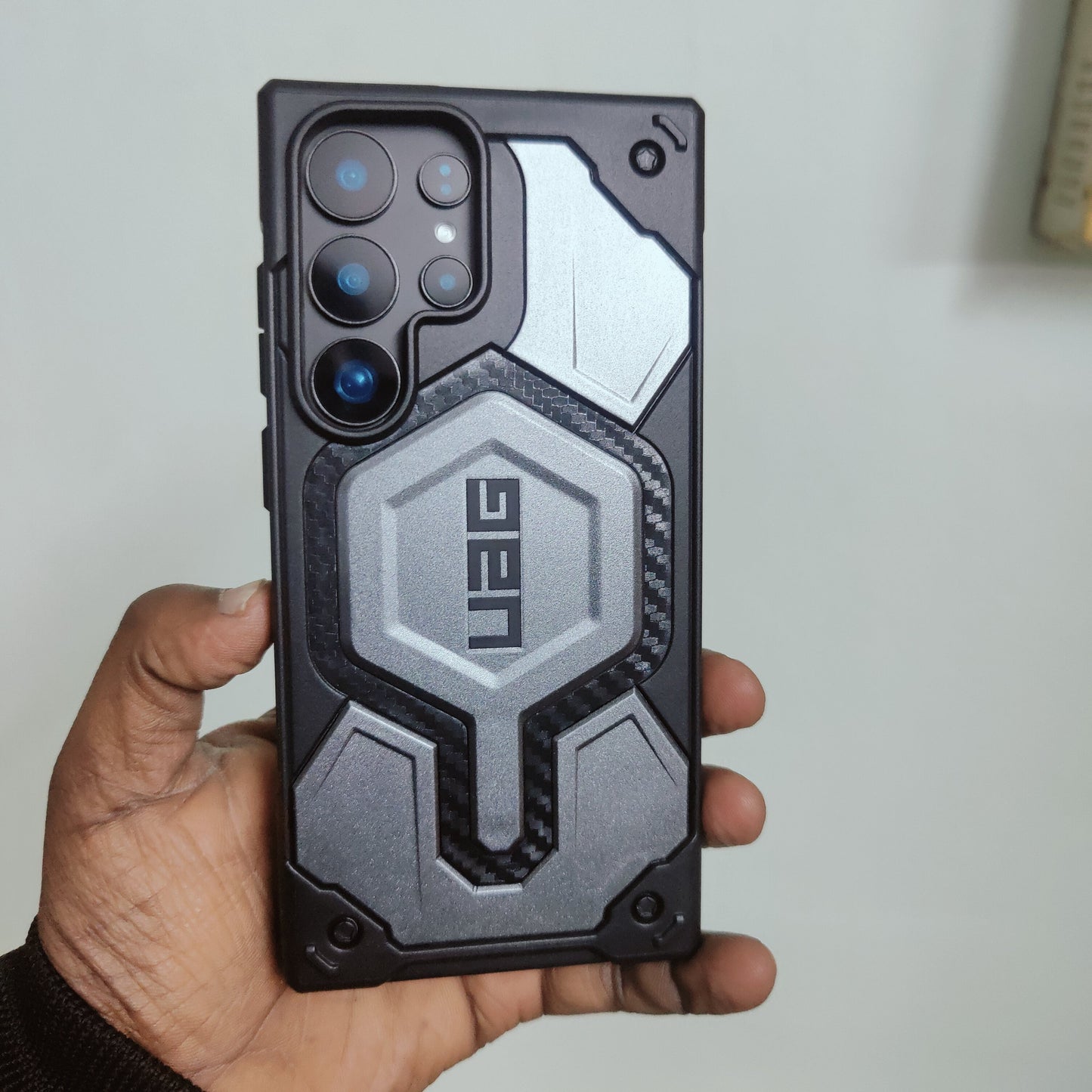 Samsung Galaxy S24 Ultra UAG Case, Monarch Pro Carbon Series Rugged Armor Case with Magsafe - Grey