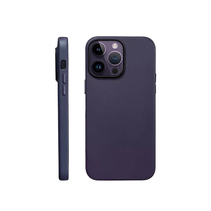K-doo iPhone 15 Pro Max Leather Case Back Cover- Purple