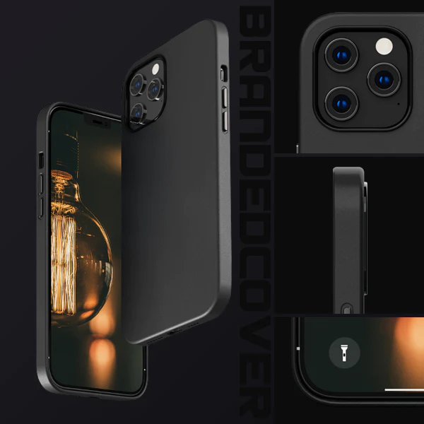 K-doo iPhone 15 Leather Case Back Cover- Black