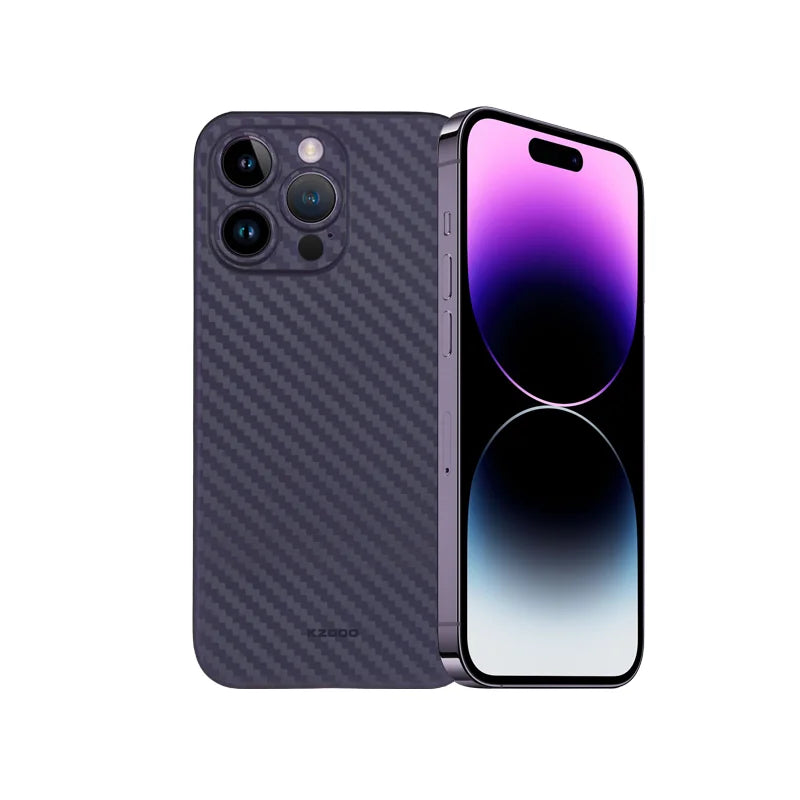 iPhone 14 Pro Max 0.3mm Ultra Thin Air Carbon Fiber Design Luxury Smooth Finish K-Doo - Purple