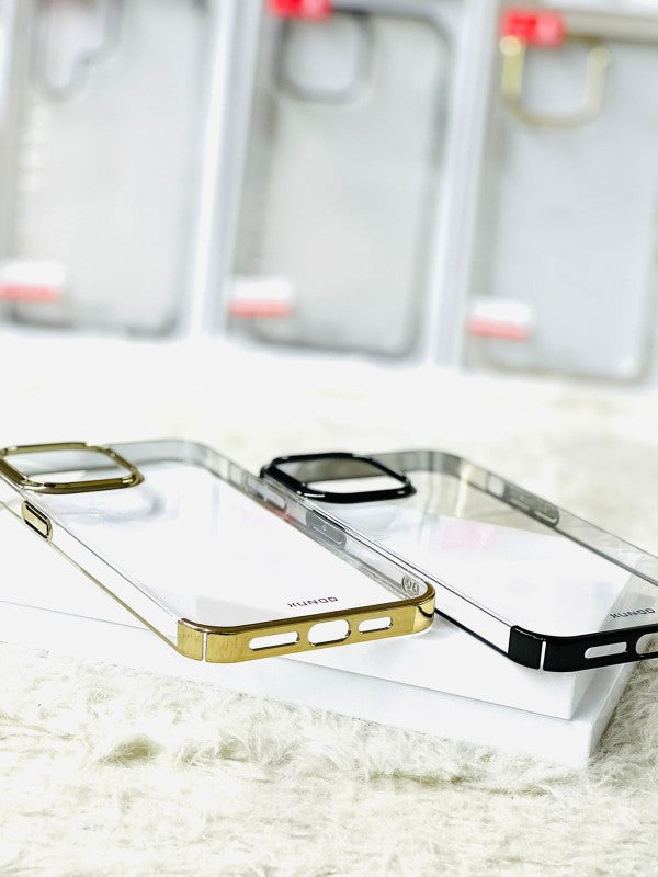 iPhone 15 Pro Max XUNDD Jazz 2 Series Luxurious Electroplated Shockproof Clear Case-Gold
