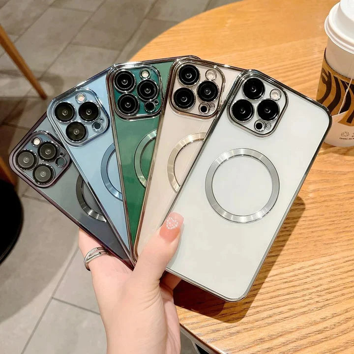 iPhone 13 Transparent Electroplating MagSafe Case with Camera Protection