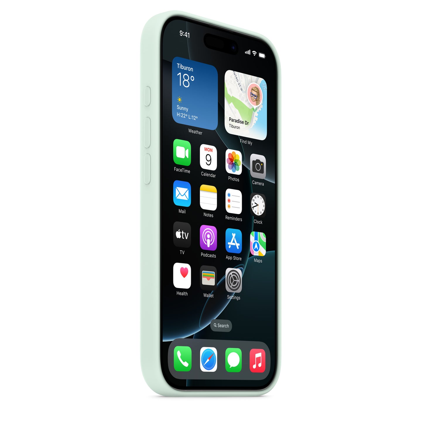 iPhone 16 Pro Silicon Magsafe Case with Camera Control Button & IC Working Animation) - Aquamarine