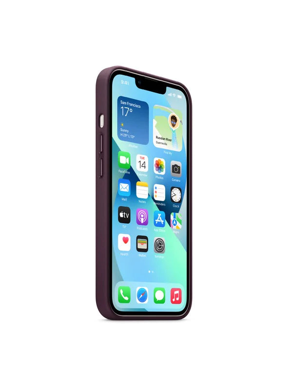 iPhone 14 Leather Case with MagSafe -Dark Purple