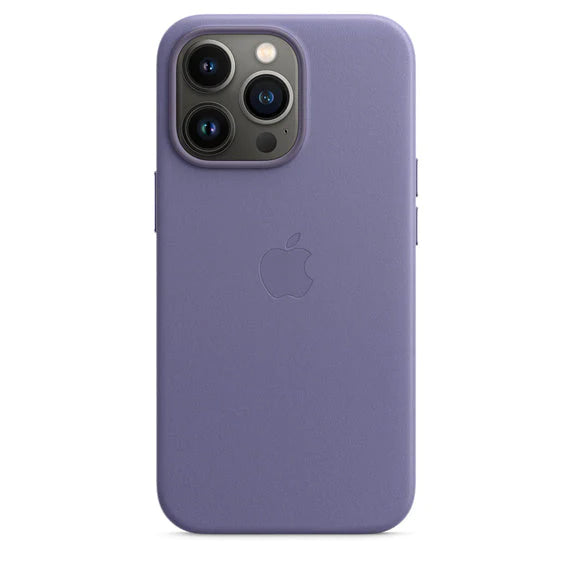 iPhone 14 Pro Leather Case (Not Magsafe) with Logo-Light Purple