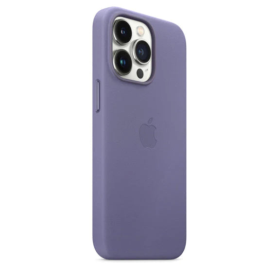 iPhone 14 Pro Leather Case (Not Magsafe) with Logo-Light Purple