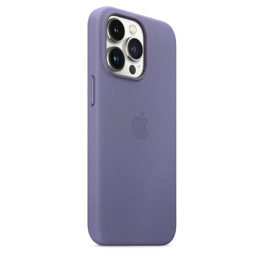 iPhone 14 Pro Leather Case (Not Magsafe) with Logo-Light Purple