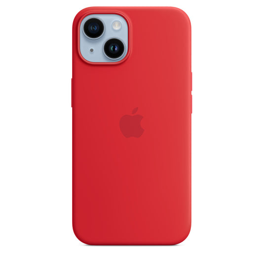 iPhone 15 Original Silicone Case With IC Working- Red