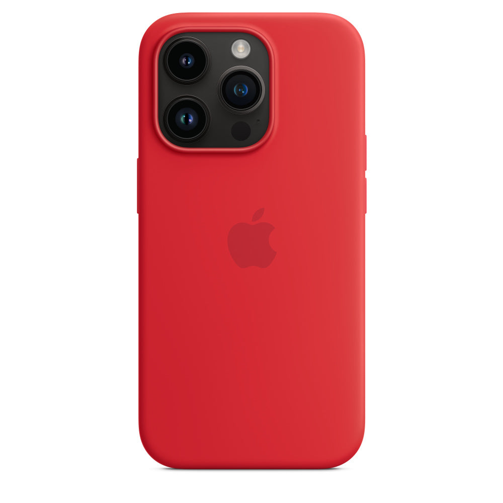 iPhone 14 Original Liquid Silicon Case With Magsafe IC Working (Animation) - Red