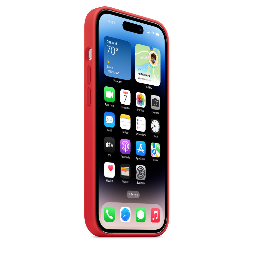 iPhone 14 Pro Max Original Liquid Silicon Case With Magsafe IC Working (Animation) - Red