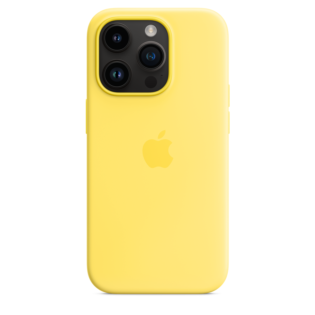 iPhone 14 Pro Max Original Liquid Silicon Case With Magsafe IC Working (Animation) - Yellow